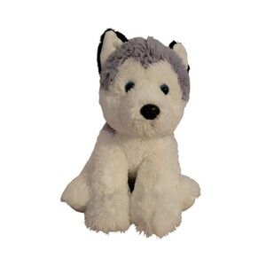 Aurora 2018 13 Inch Gray White Husky Wolf Plush Blue Eyes Stuffed Toy Dog